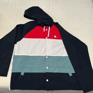 Men’s Diamond Supply Co snap button color block  windbreaker size L